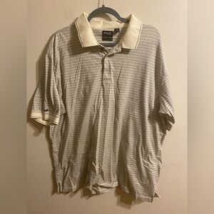 Mens White Ivory Striped Ping Mercerized Cotton Golf Polo‎ Shirt Size XL